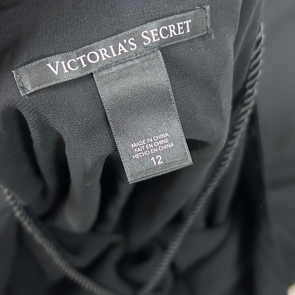 Y2K Victoria's Secret Black Chiffon Long Slip Gown Open Back Size 12 Women's - Picture 5 of 5